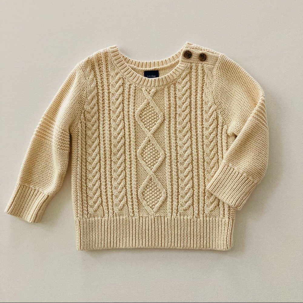 Gap Baby Boy 6-12 Months Cable Knit Crew Neck Sweater Pullover NWT